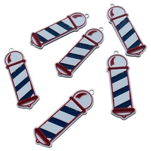 Barber Pole NFC tap keychain