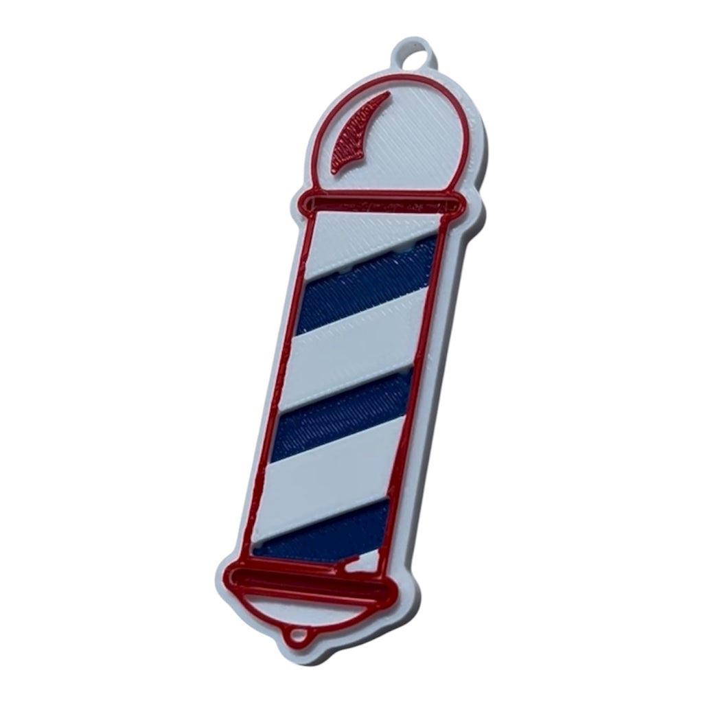 Barber Pole NFC tap keychain